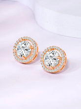 Elegant Style Harmony CZ Stud Earrings - Rose Gold