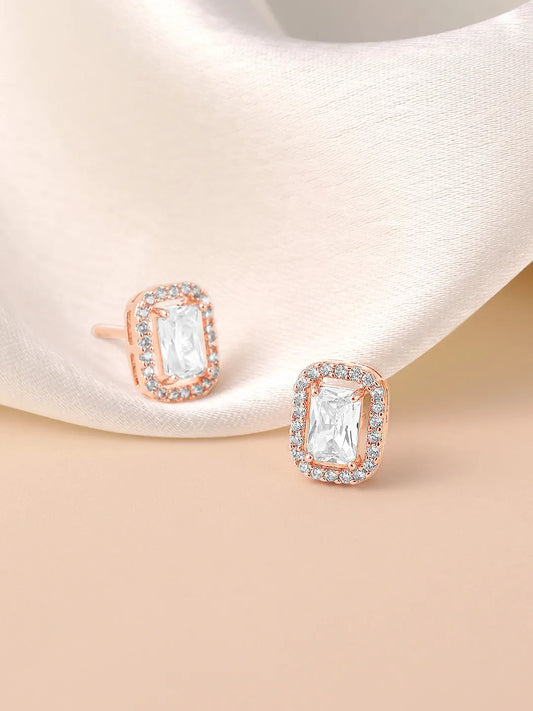 Minimal Sparkle CZ Stud Earrings