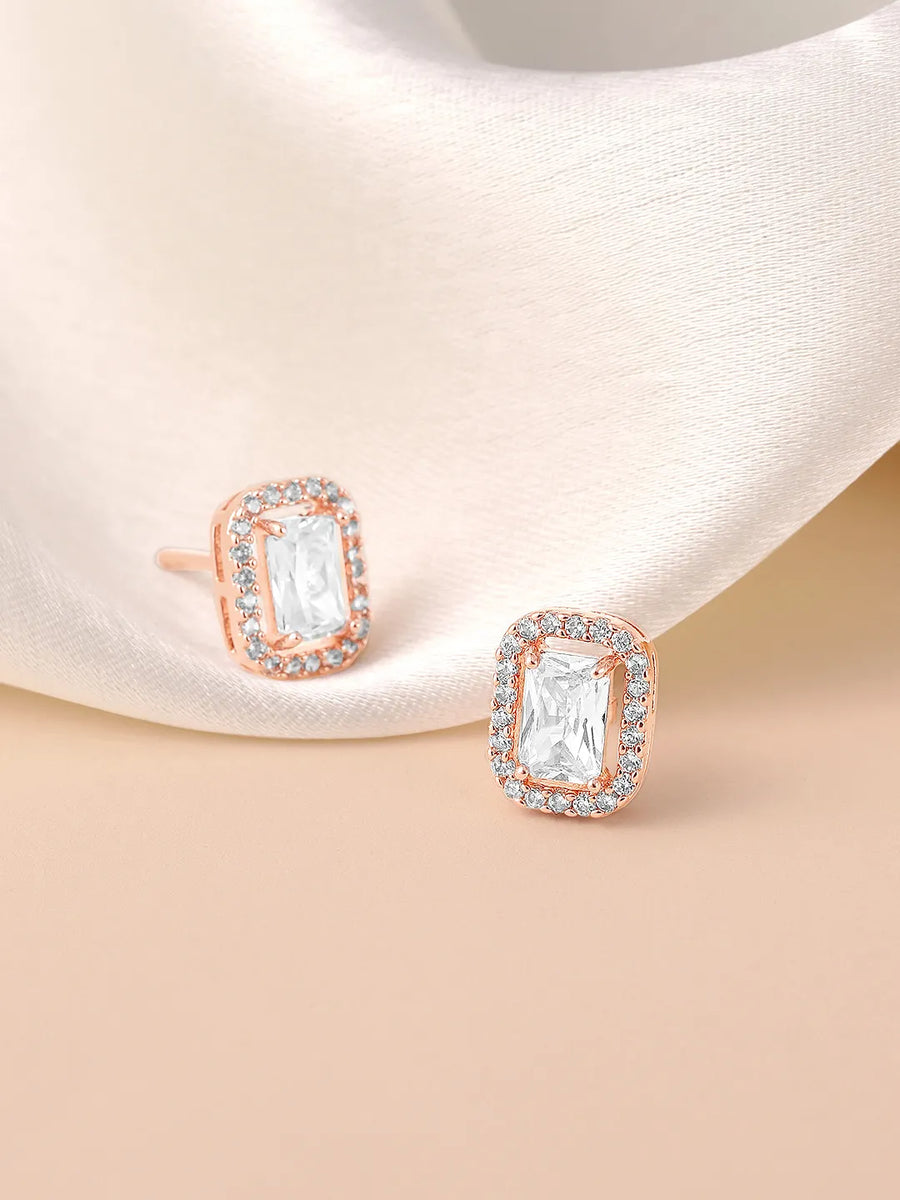 Minimal Sparkle CZ Stud Earrings