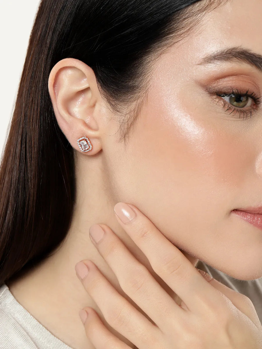 Minimal Sparkle CZ Stud Earrings