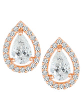 Rose Gold Gleam CZ Studs