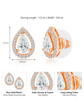 Rose Gold Gleam CZ Studs