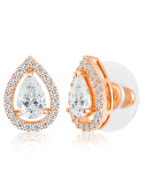 Rose Gold Gleam CZ Studs