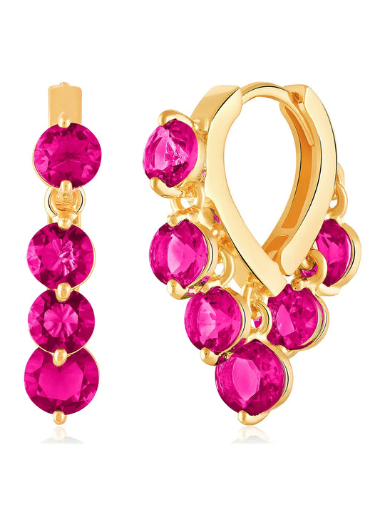 Shiny Crystal Studded Hoops Earring