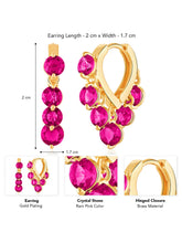 Shiny Crystal Studded Hoops Earring