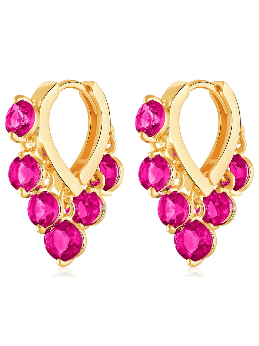 Shiny Crystal Studded Hoops Earring