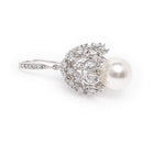 Pearl Embellished Drop Earrings. Silver earrings with pearl. Ideal for Parties, evening wear.
