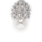 Pearl Embellished Drop Earrings. Silver earrings with pearl. Ideal for Parties, evening wear.