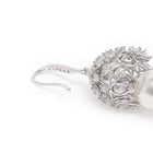 Pearl Embellished Drop Earrings. Silver earrings with pearl. Ideal for Parties, evening wear.