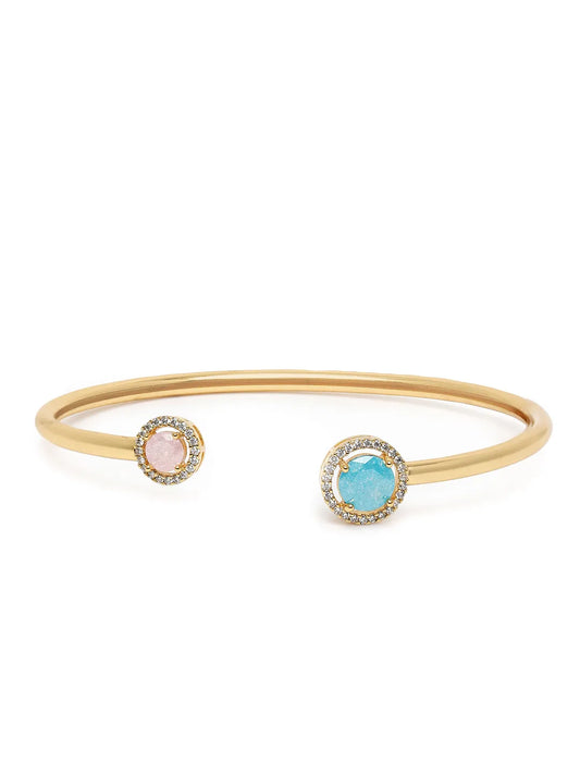Luxe Twin Stone Open Kada Bracelet