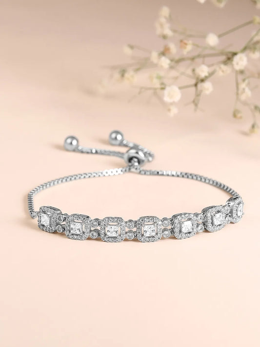 Glam CZ Studded Adjustable Bracelet