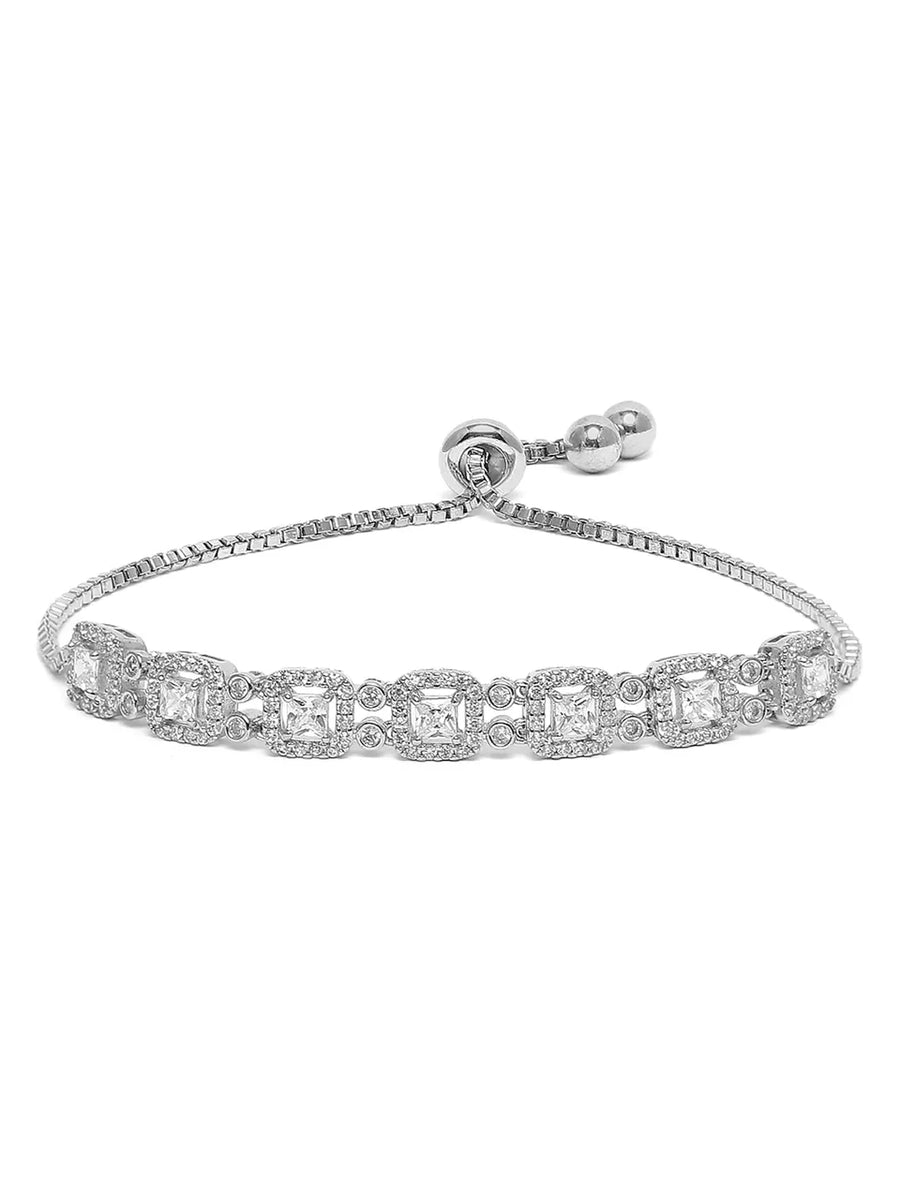 Glam CZ Studded Adjustable Bracelet