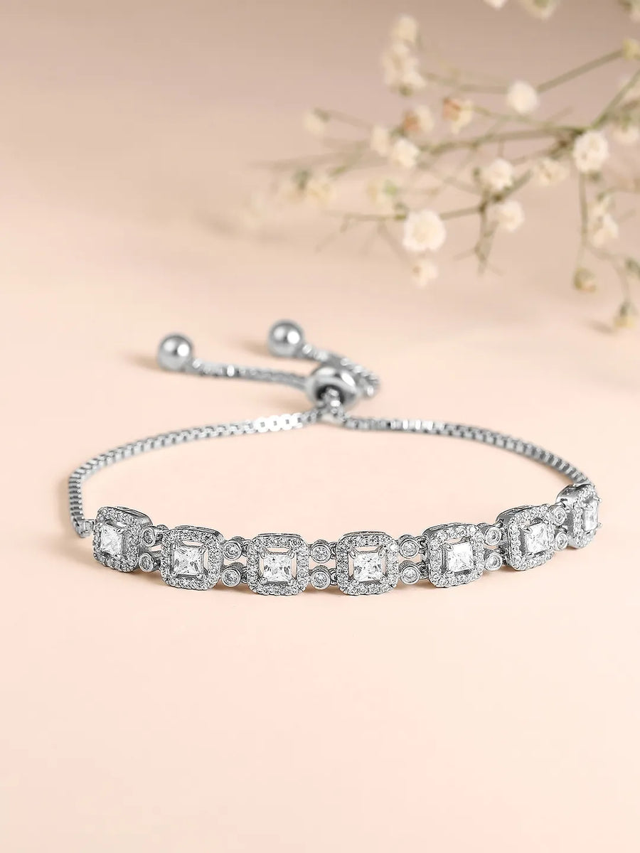 Glam CZ Studded Adjustable Bracelet
