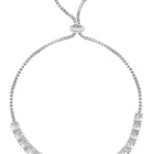 Glamorous Radiant Charm CZ Bracelet in Silver featuring Cubic Zirconia bracelets 

