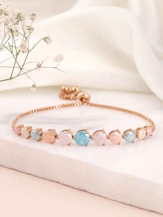 Round Crystal Accented Bracelet