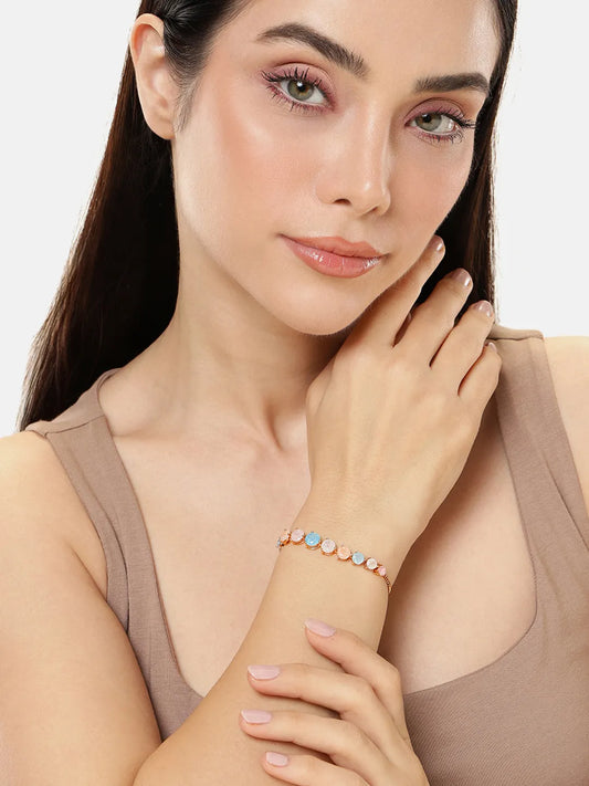 Round Crystal Accented Bracelet