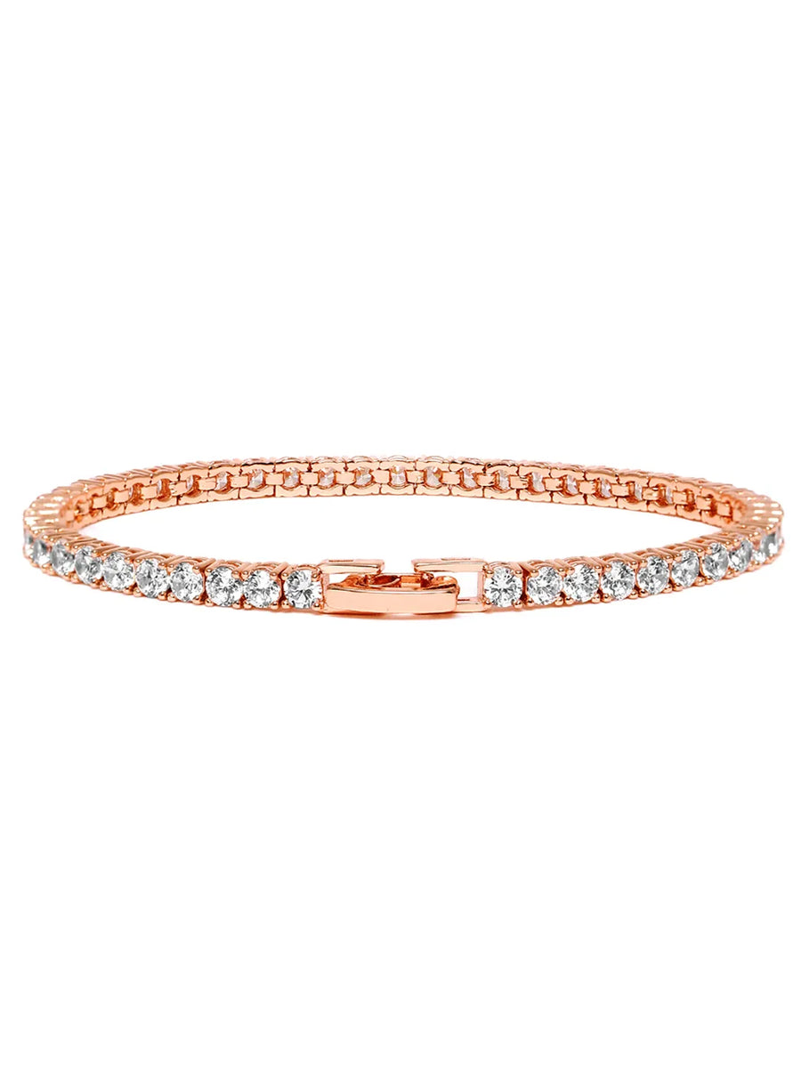 Sparkling CZ Studded Tennis Bracelet