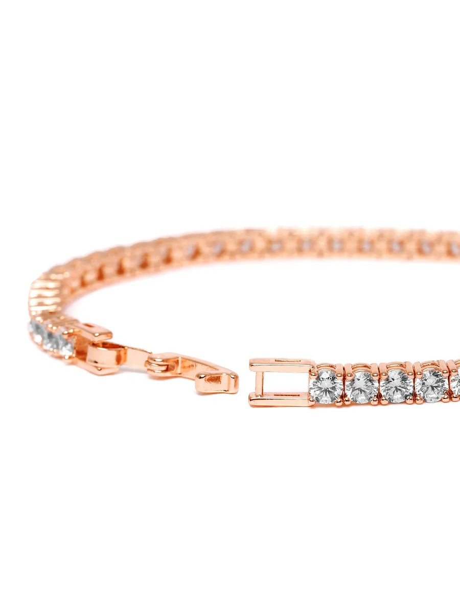Sparkling CZ Studded Tennis Bracelet