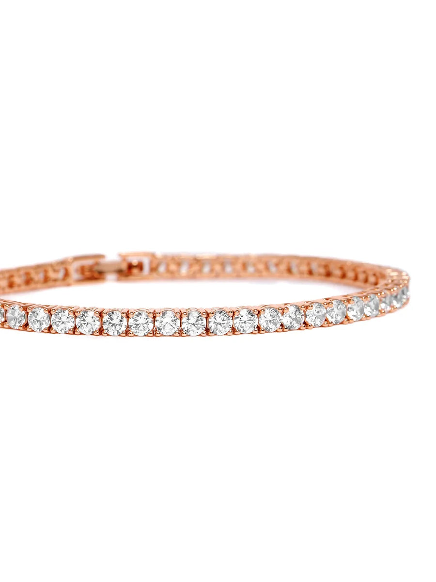 Sparkling CZ Studded Tennis Bracelet
