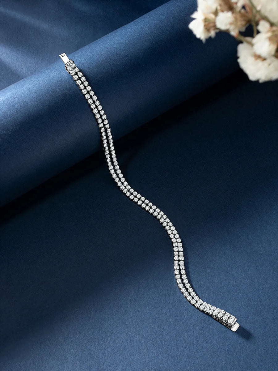 Gleaming Twin Row CZ Tennis Bracelet