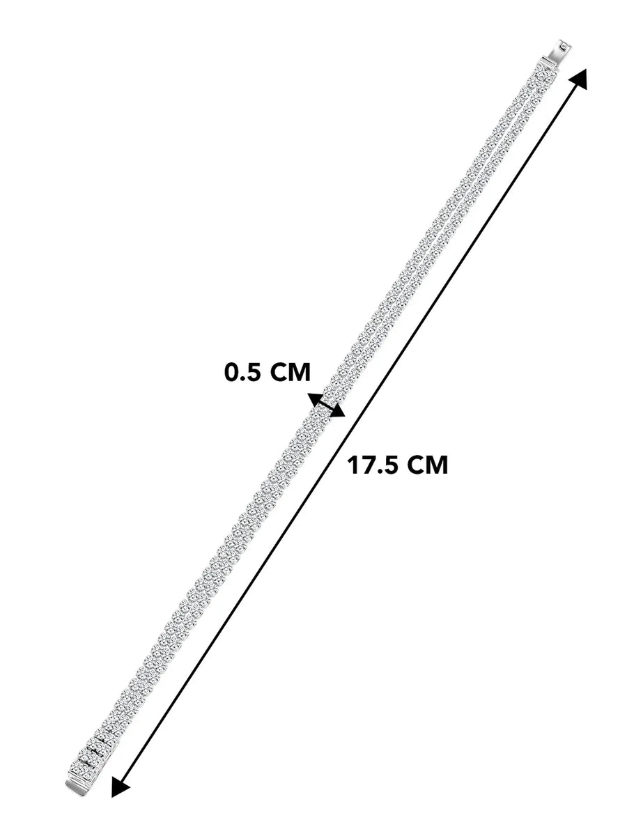 Gleaming Twin Row CZ Tennis Bracelet