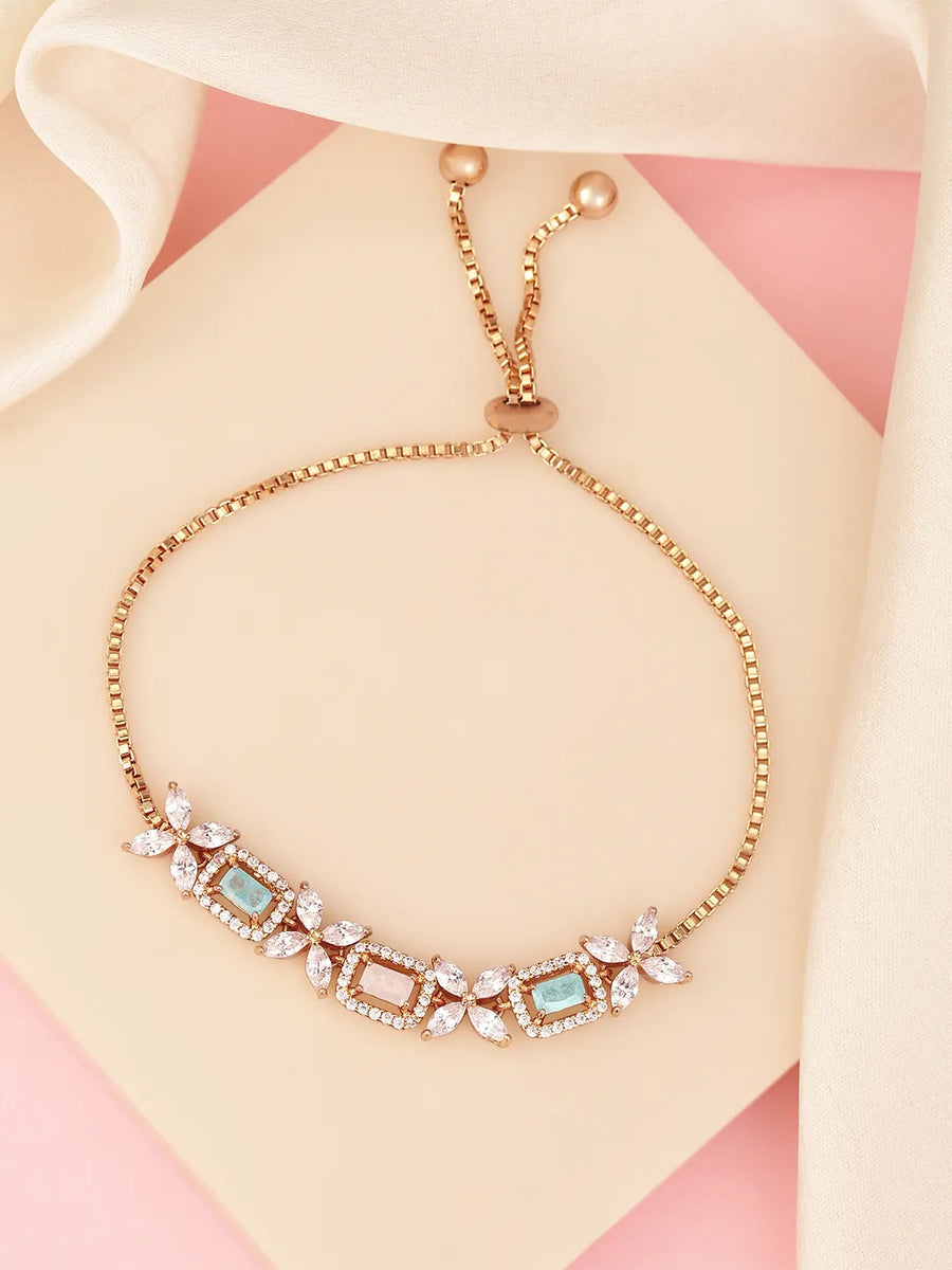 Floral Grace Crystal & Zirconia Bracelet