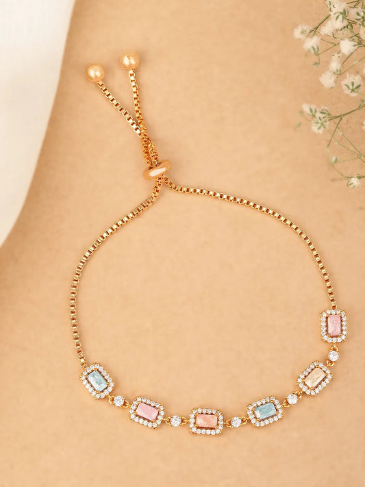 Glam Rectangle CZ Chain Bracelet