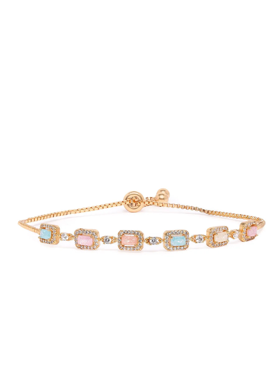 Glam Rectangle CZ Chain Bracelet