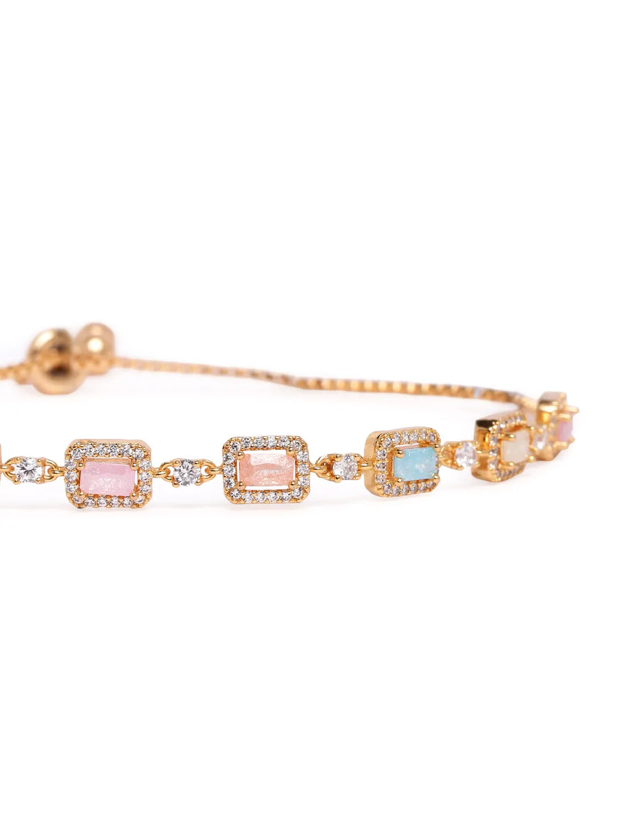 Glam Rectangle CZ Chain Bracelet