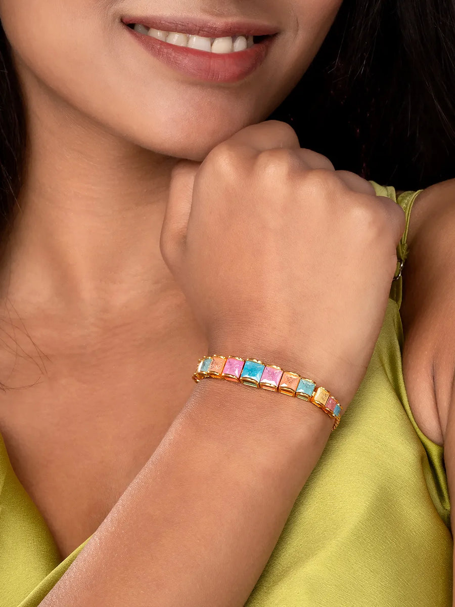 Graceful CZ Sparkle Chain Bracelet