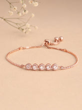 Elegant CZ Crystal Slider Bracelet in Rose Gold featuring Cubic Zirconia bracelets 
