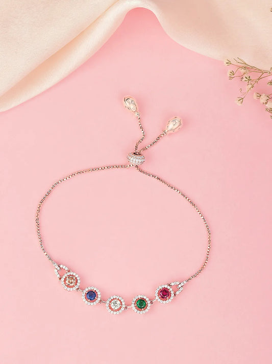 Shimmering CZ & Crystal Chain Bracelet