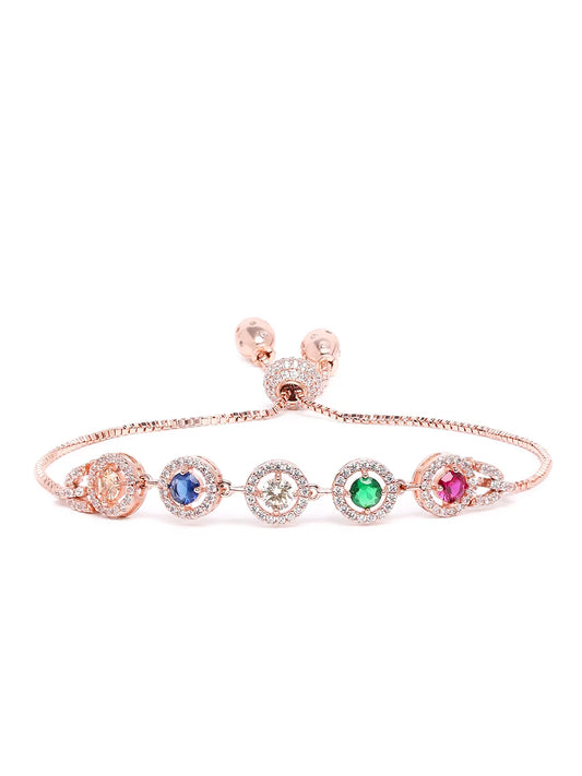 Shimmering CZ & Crystal Chain Bracelet