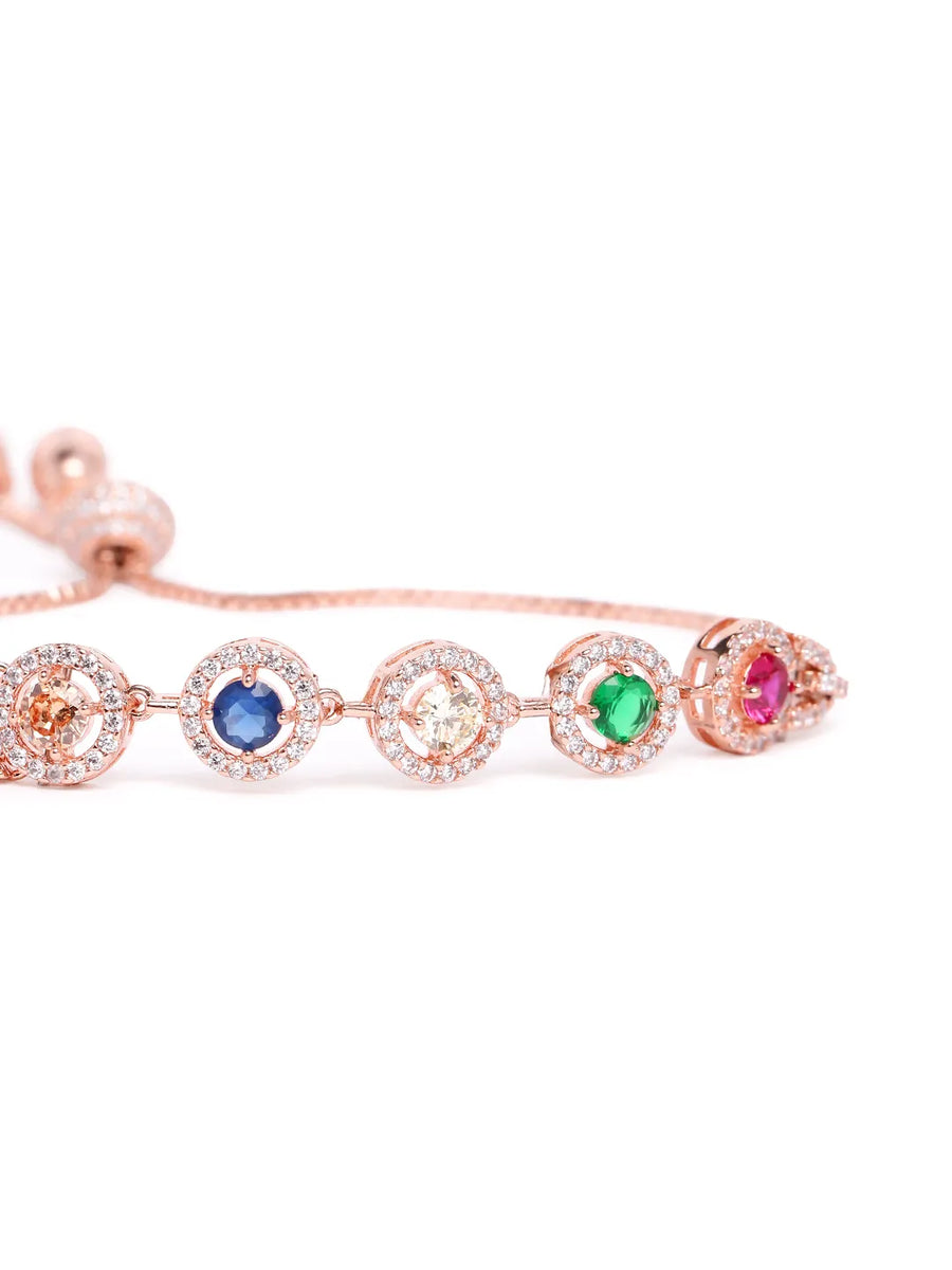 Shimmering CZ & Crystal Chain Bracelet