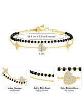 Urban Charm Bracelet with Black Beads