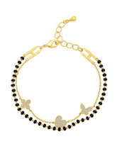 Urban Charm Bracelet with Black Beads