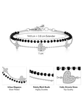 Urban Charm Bracelet with Black Beads