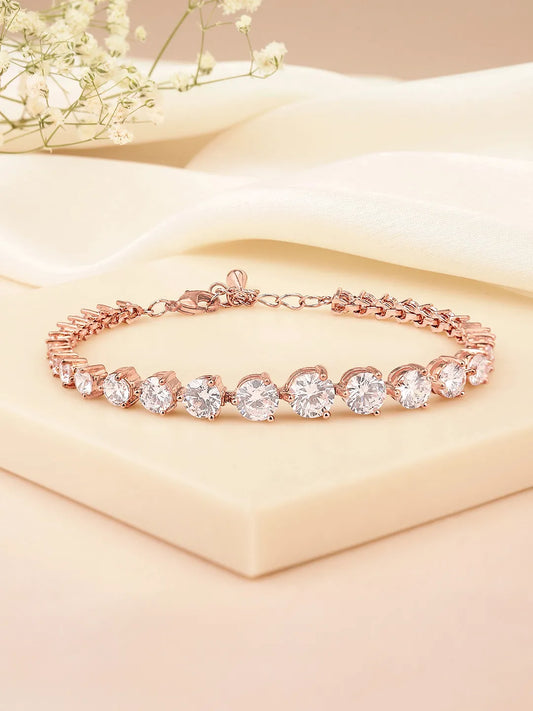 Gleaming Solitaire Crystal Bracelet