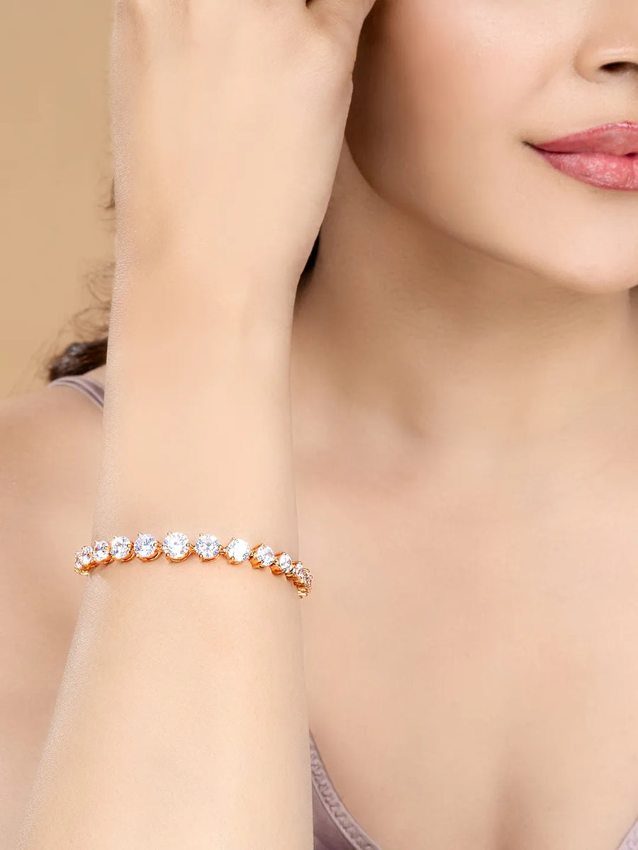 Gleaming Solitaire Crystal Bracelet
