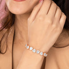 Modern CZ Circle Link Adjustable Bracelet