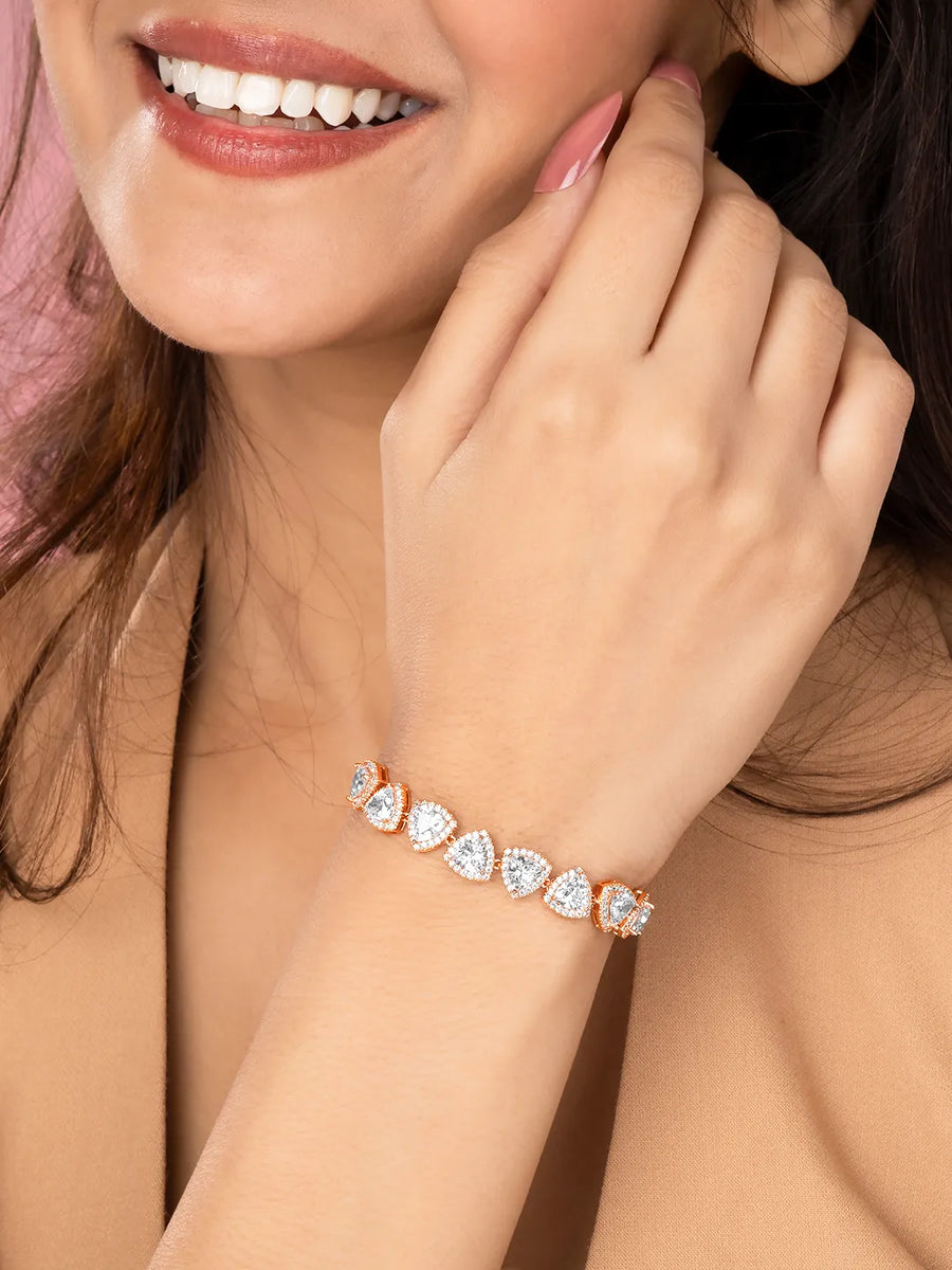 Modern CZ Circle Link Adjustable Bracelet