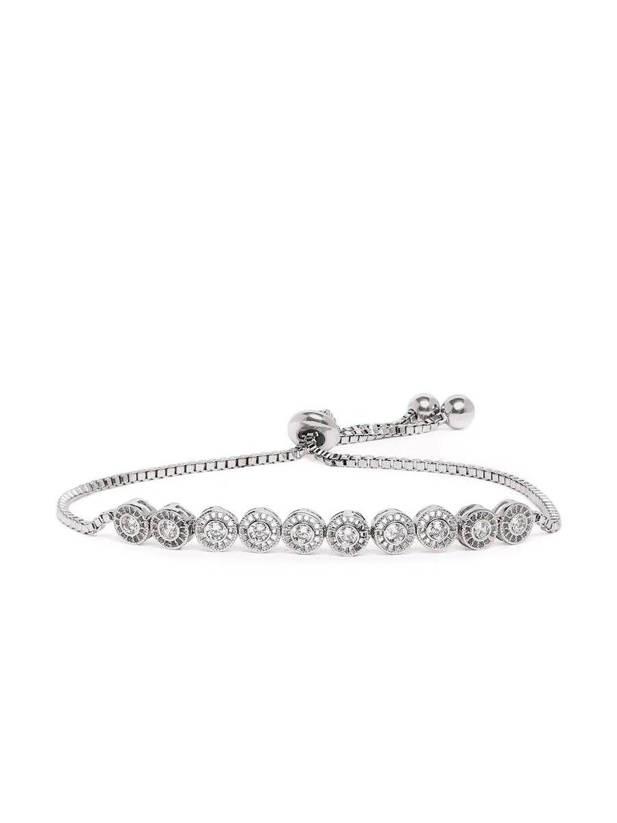 Shimmering CZ Round Chain Bracelet