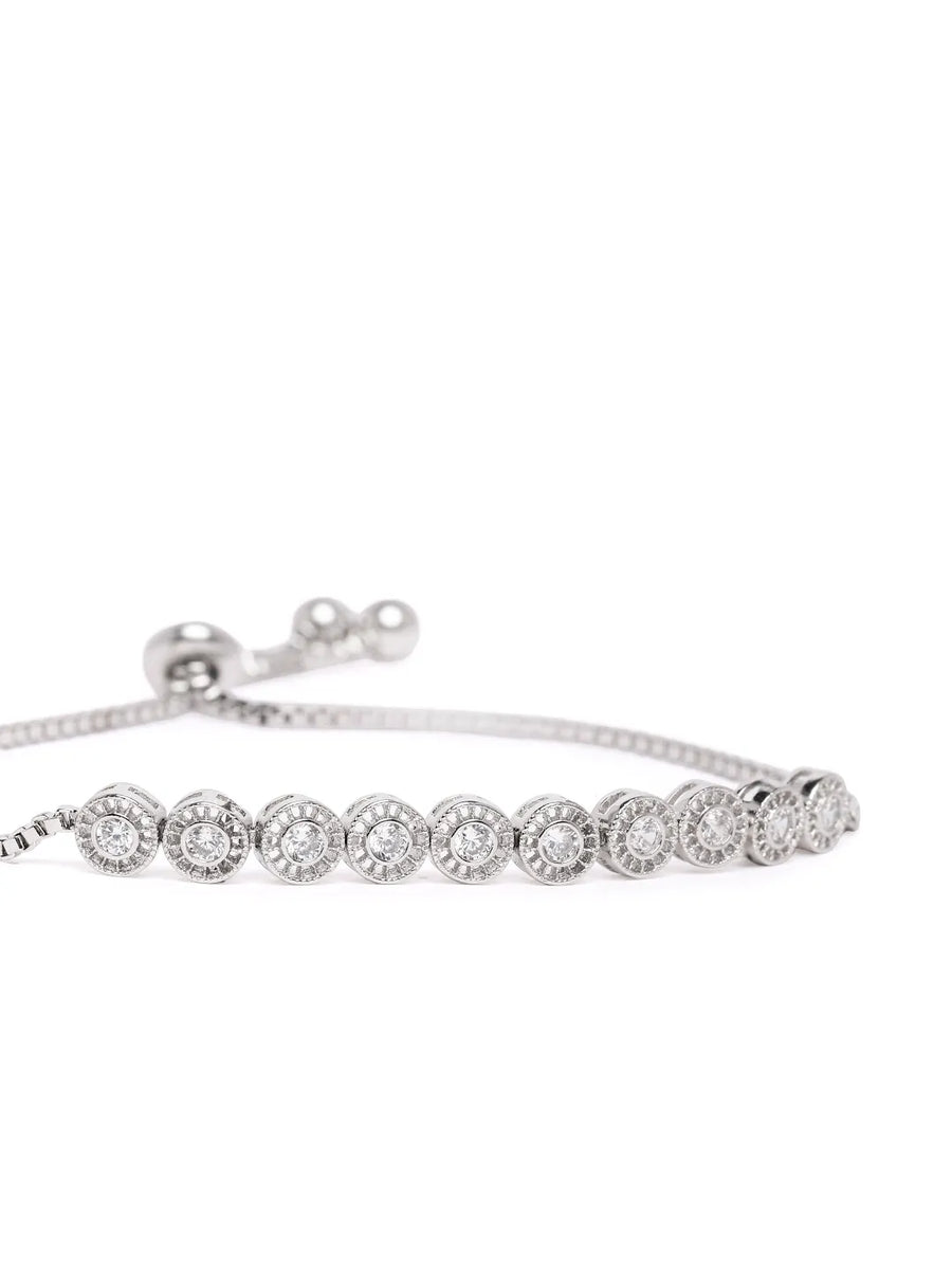 Shimmering CZ Round Chain Bracelet