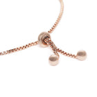 Rainbow Crystal Stone Box Chain Bracelet - Rose Gold - Multi