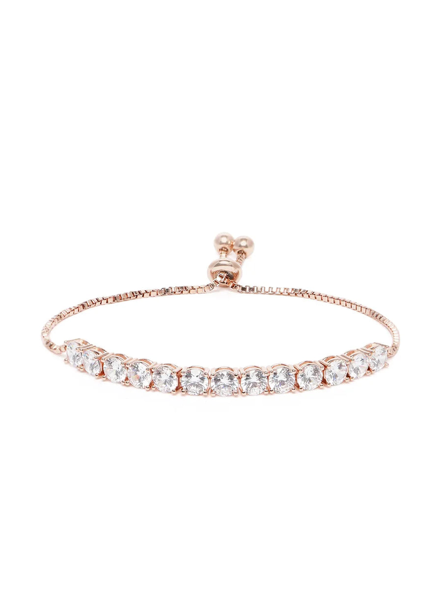 Luxe CZ Row Adjustable Rose Chain