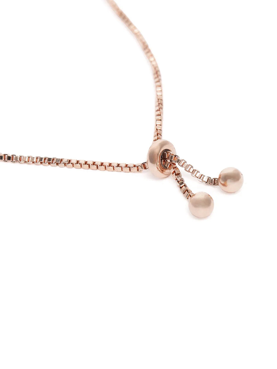 Luxe CZ Row Adjustable Rose Chain