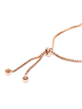 Glam Crystal Accent Adjustable Bracelet - Rose Gold - Pink
