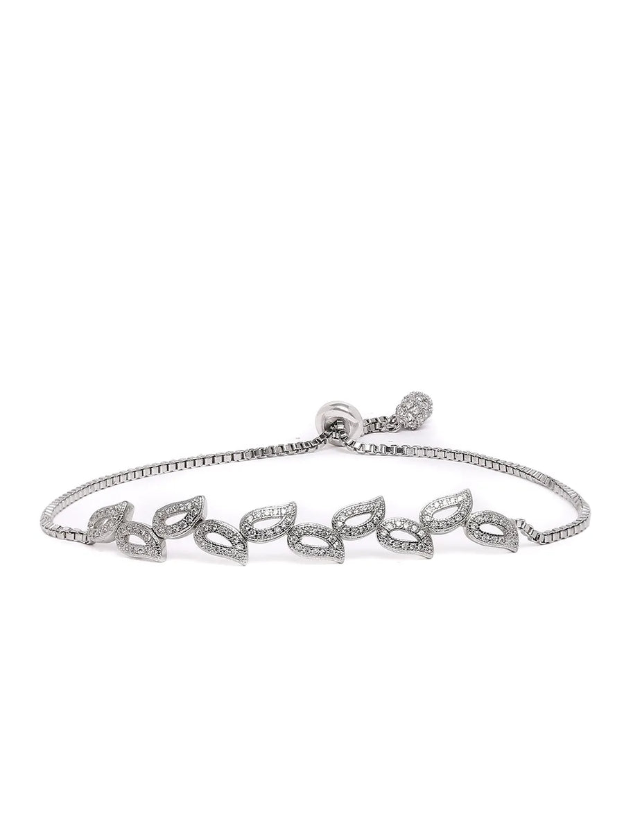 Paisley Style CZ Link Bracelet