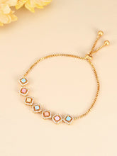 Modern Spark CZ Crystal Bracelet - Gold - Multi