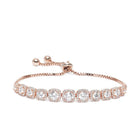 Radiant Cushion Cut Crystal Bracelet - Rose Gold